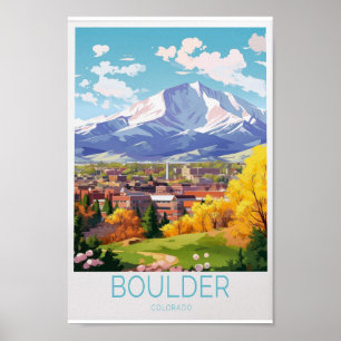 Boulder Colorado Reiseplakat - Atemberaubende Maue Poster