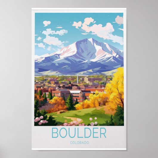 Boulder Colorado Reiseplakat - Atemberaubende Maue Poster (Vorne)