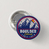 Boulder Colorado Retro Sunset Mountain Souvenirs Button (Vorne & Hinten)