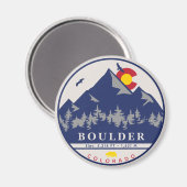 Boulder Colorado Retro Sunset Mountain Souvenirs Magnet (Vorderseite/Rückseite)