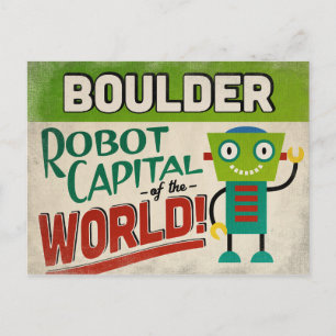 Boulder Colorado Robot - Funny Vintag Postkarte