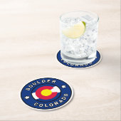 Boulder Colorado Runder Pappuntersetzer (Vor Ort)