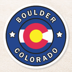 Boulder Colorado Runder Pappuntersetzer