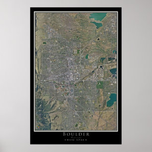 Boulder Colorado Satellite Poster Karte