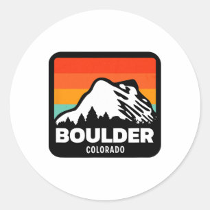 Boulder Colorado Snowboarden Familienausflug Runder Aufkleber