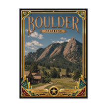 Boulder Colorado Vintage Art Deco Goldenes Zeitalt