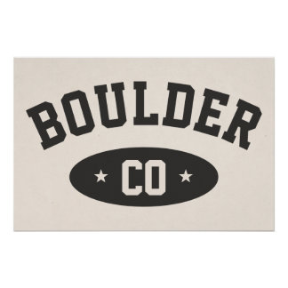 Boulder Colorado Vintage Sporty Typography Print Poster