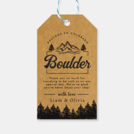 Boulder Colorado Wedding Minimalistisch Welcome Geschenkanhänger