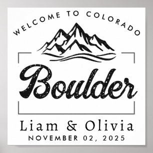 Boulder Colorado Wedding Minimalistisch Welcome Poster