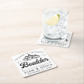 Boulder Colorado Wedding Minimalistisch Welcome Rechteckiger Pappuntersetzer (Vor Ort)