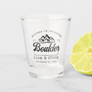 Boulder Colorado Wedding Minimalistisch Welcome Schnapsglas