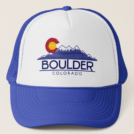 Boulder Colorado wood mountains hat Truckerkappe (Vorderseite)