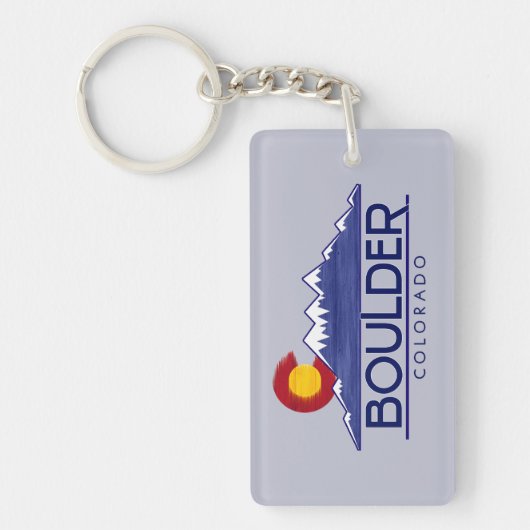 Boulder Colorado wood mountains keychain Schlüsselanhänger (Vorderseite)