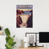 Boulder Dam Retro Vintage Travel Poster (Heimbüro)