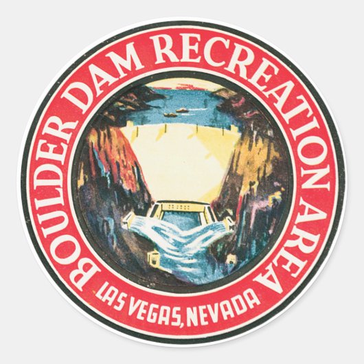 Boulder-Damm Runder Aufkleber (Vorderseite)