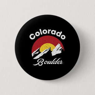 Boulder Flatirons Colorado Flagge Klettern Radfahr Button