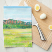 Boulder Flatirons Sommerlandschaft Küchenhandtuch Geschirrtuch (Viertel Falte)