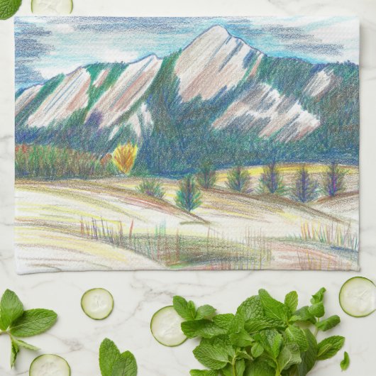 Boulder Flatirons Summer-into-Fall Kitchen Towel Geschirrtuch (Gefaltet)