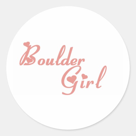 Boulder Girl T-Shirts Runder Aufkleber (Vorderseite)