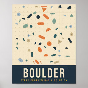 Boulder-Kletterwand hält Retro-Kletterposter Poster