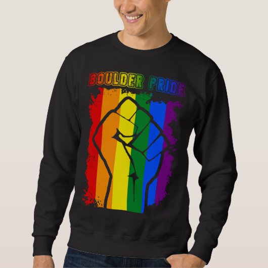 Boulder LGBT Pride Month LGBTQ Rainbow Flag Gay Le Sweatshirt (Vorderseite)
