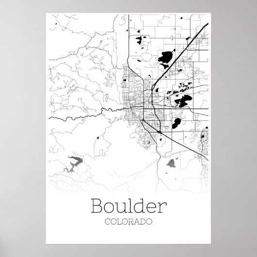 Boulder Map - Colorado - City Map Poster (Vorne)