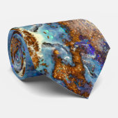 Boulder Opal Gemstone Print Krawatte (Gerollt)