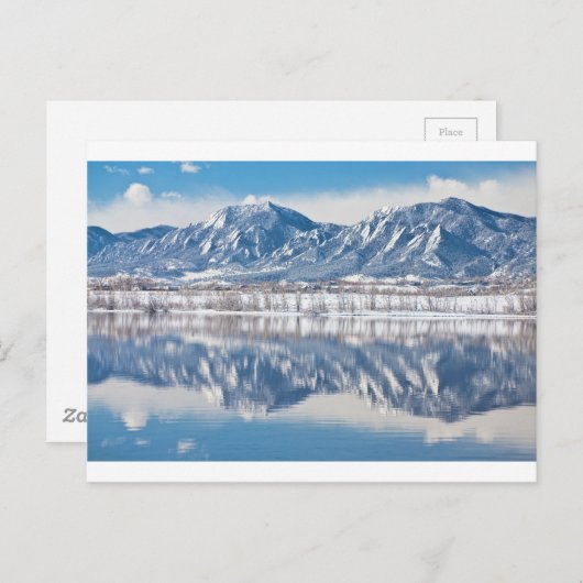 Boulder Reservoir Flatirons Reflections Boulder Co Postkarte (Vorne/Hinten)