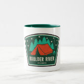 Boulder River Wilderness Camping Zweifarbige Tasse (Mittel)