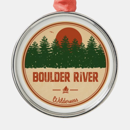 Boulder River Wilderness Ornament Aus Metall (Vorne)