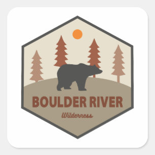 Boulder River Wilderness Washington Bear Quadratischer Aufkleber