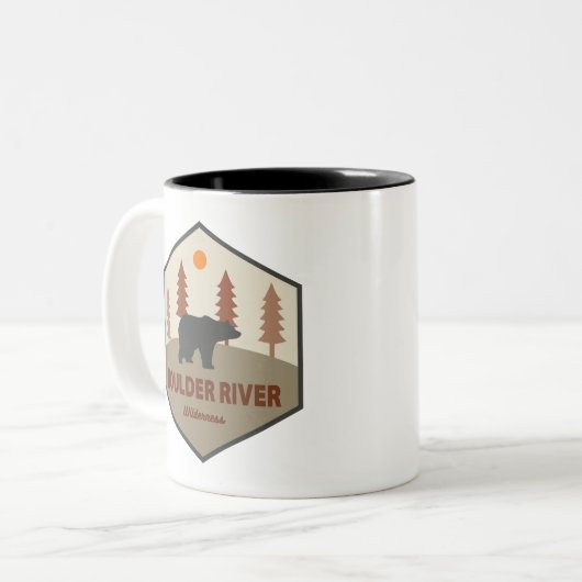 Boulder River Wilderness Washington Bear Zweifarbige Tasse (Vorderseite Links)