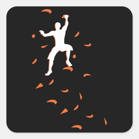 Boulder Sport Kletterwand Quadratischer Aufkleber (Vorderseite)