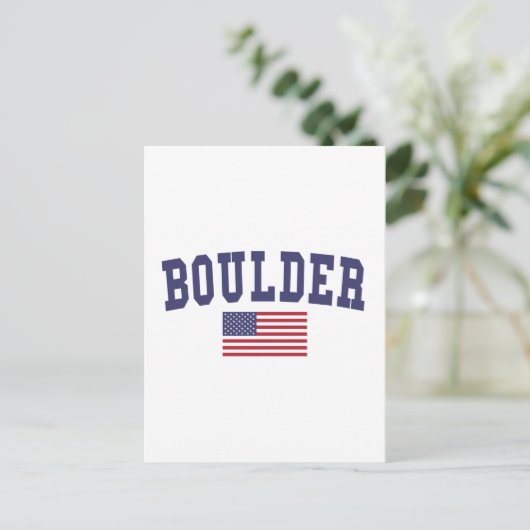 Boulder US-Flagge Postkarte (Stehend Vorderseite)