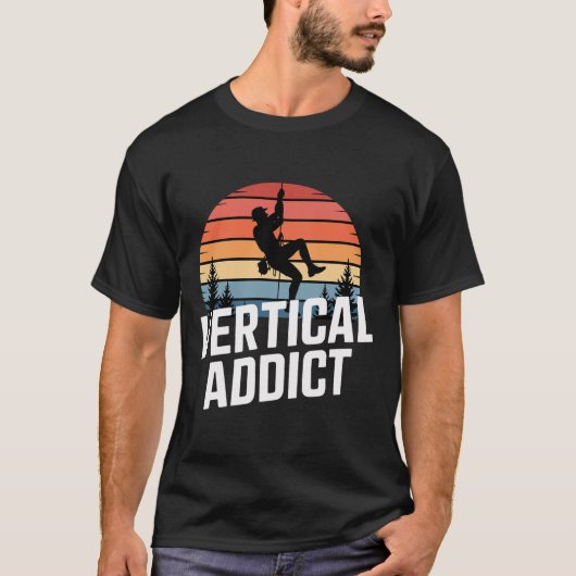 Boulder Vertical Addict Retro Boulderklettern  T-Shirt (Vorderseite)