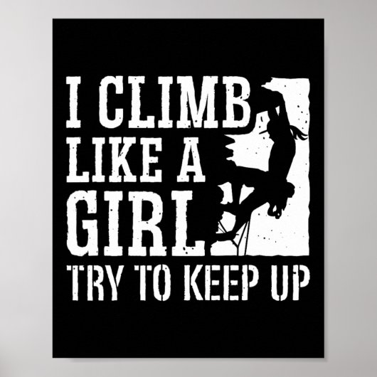 Bouldering-Bergsteigerin Kletterin Mädchen Poster (Vorne)