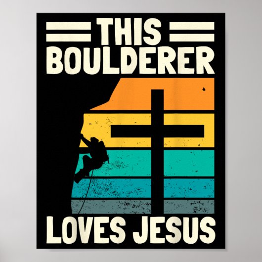 Bouldering Christen Kletterer Boulderer Künstlich Poster (Vorne)