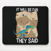 Bouldering Climber Boulderer Artificial Dinosaur C Mousepad (Vorne)