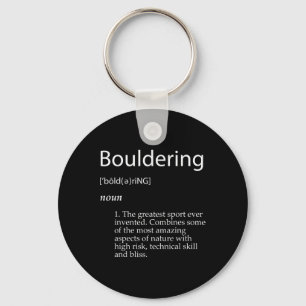 Bouldering-Definition Berg Fels Bergkletterer Schlüsselanhänger