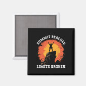 Bouldering-Felsenkletterer-Gipfel-Erreichen-Berg-F Magnet (Vorderseite/Rückseite)