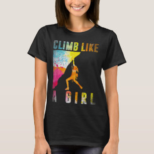 Bouldering-Felsenkletterin Frauen Mädchen Kinder F T-Shirt