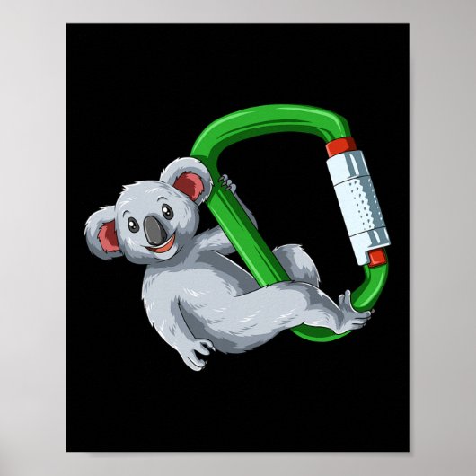 Bouldering Felsenklettern Karabiner Koala Poster (Vorne)