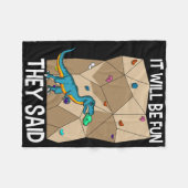 Bouldering-Kletterer Boulderer Künstlicher Dinosau Fleecedecke (Vorderseite (Horizontal))