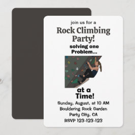 Bouldering-Kletterer löst Problem Felsenklettern Einladung