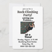 Bouldering-Kletterer löst Problem Felsenklettern  Einladung (Vorderseite)