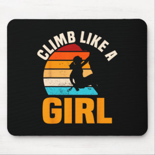 Bouldering Mädchen Retro Vintage Kletterer Boulder Mousepad