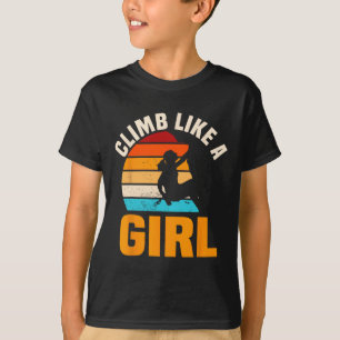 Bouldering-Mädchen Retro Vintage Kletterin Boulder T-Shirt