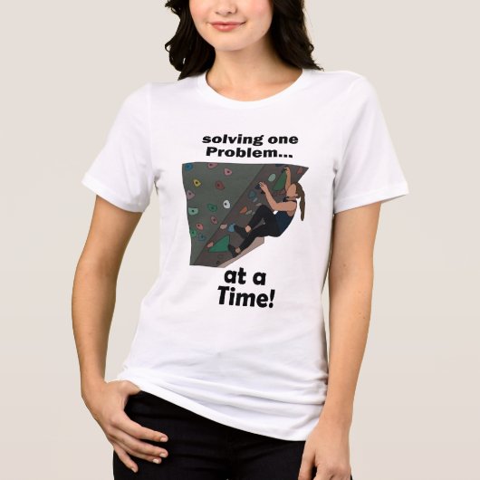 Bouldering-Problem-Löser Kletterparty Tri-Blend Shirt (Vorderseite)