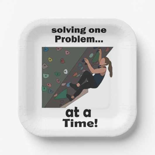 Bouldering-Problemlöser Kletterparty Pappteller (Vorderseite)