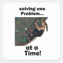 Bouldering-Problemlöser Kletterparty Quadratischer Aufkleber